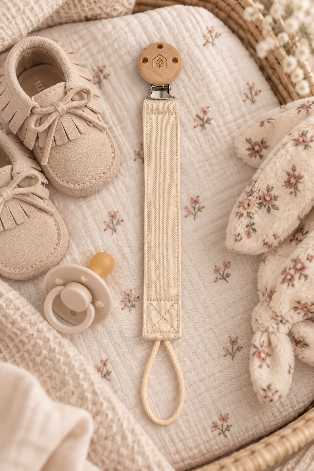 Attache-suce coton Beige