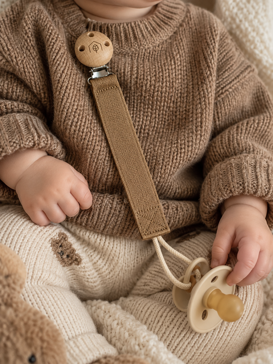 Attache-suce coton Marron