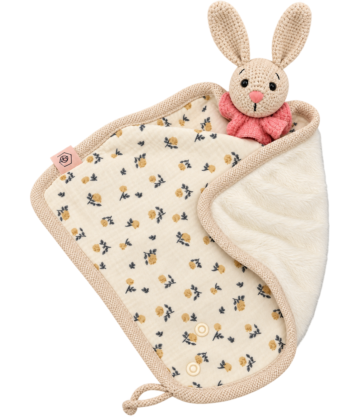 Doudou attache-suce en tricot - Rosie
