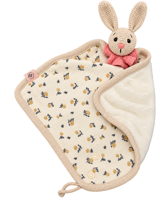Doudou attache-suce en tricot - Rosie