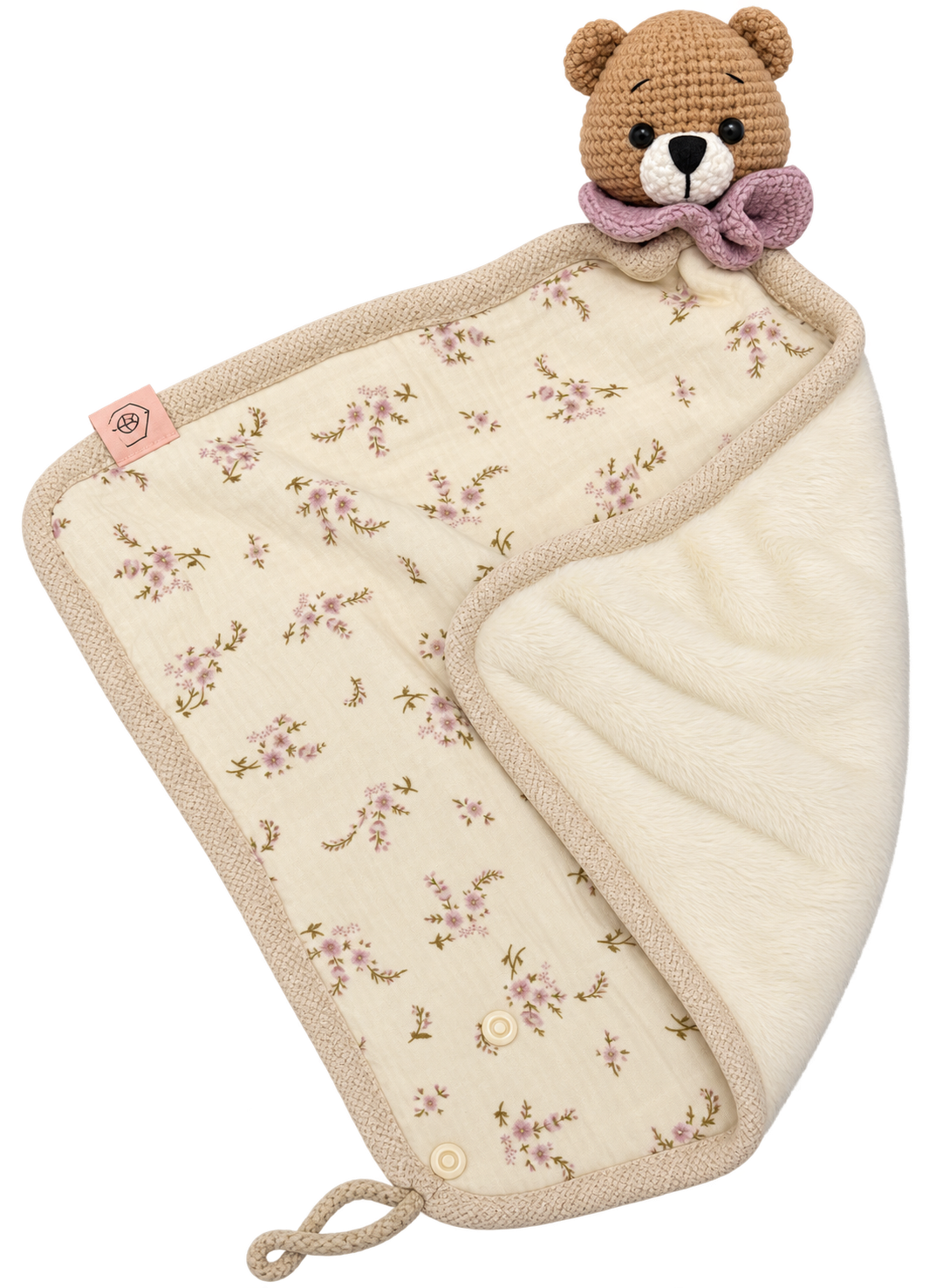 Doudou attache-suce tricot - Lila