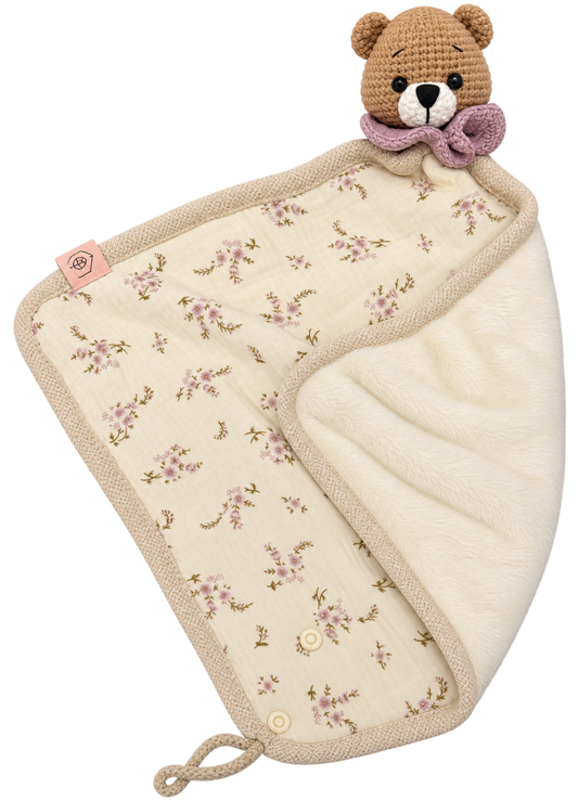 Doudou attache-suce tricot - Lila