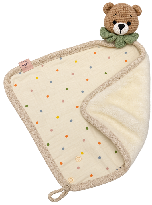 Doudou attache-suce crochet - Basil