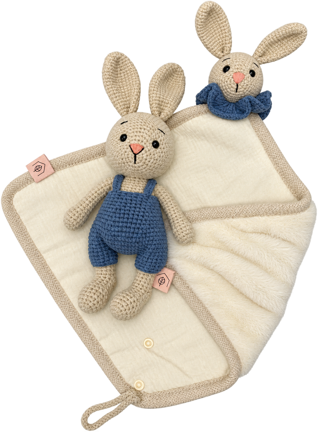 Doudou attache-suce en tricot - Milo