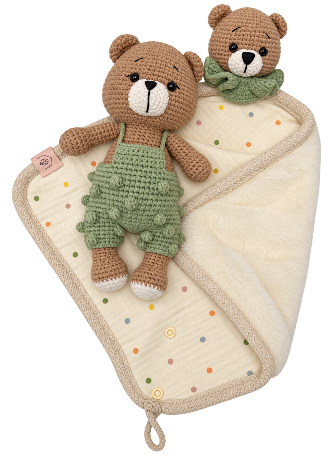 Doudou attache-suce crochet - Basil